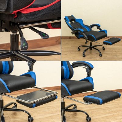 画像3: フルフラットメッシュレーシングチェア　BK/BL/GR/RD　家具　椅子　チェア　CR-S7168868