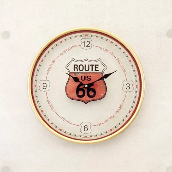 画像1: アンティーク ガラス クロック［Route 66 US］　壁掛時計　CR-S8222775 (1)