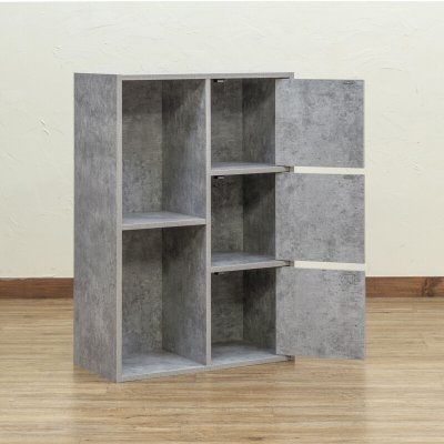 画像1: 【送料無料】【離島配送不可】マルチラック 扉付き CGR/WAL/WH 棚 家具 収納 CR-S14016930